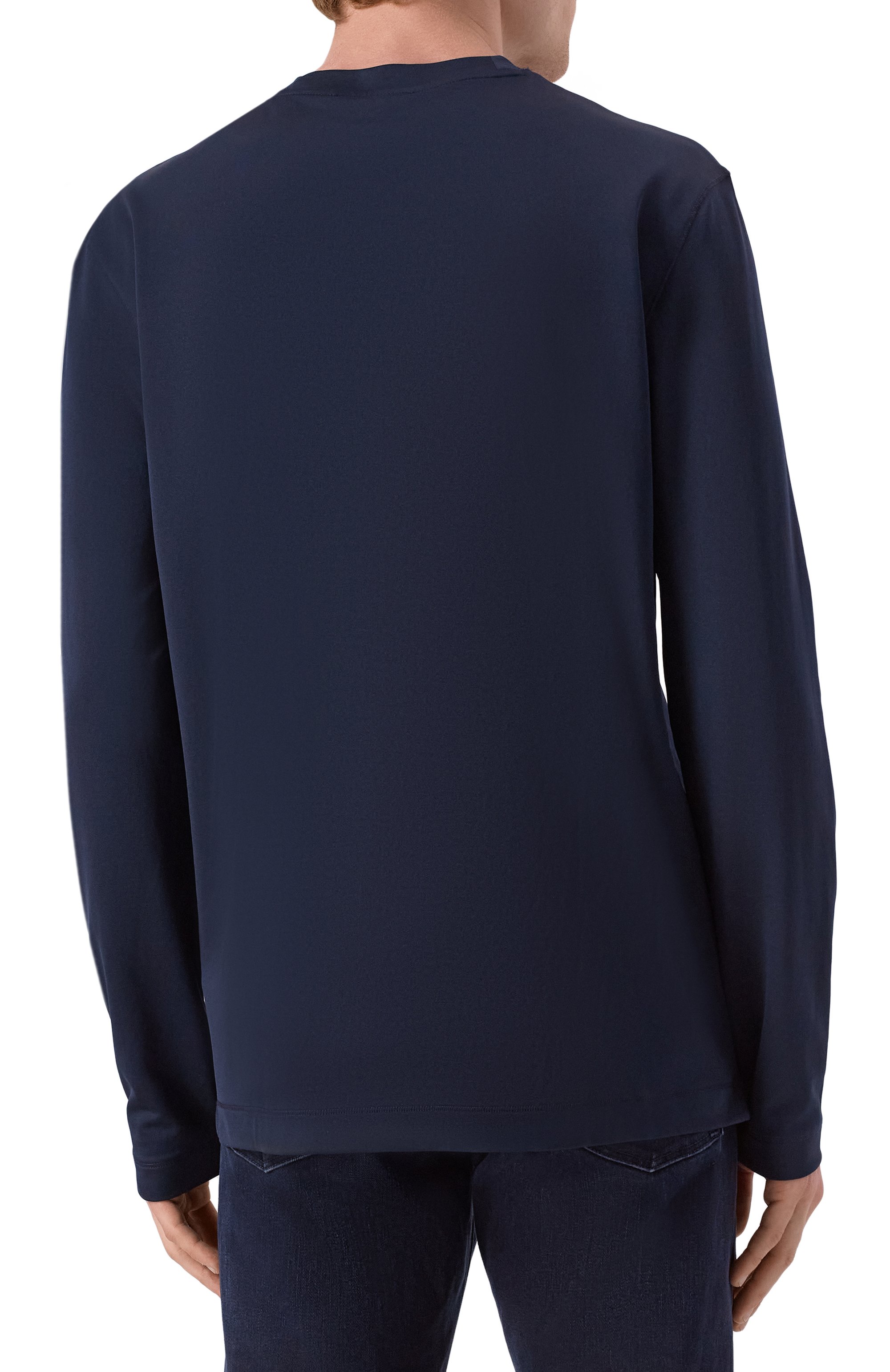 Лонгслив BOSS темно-синего цвета по цене 17950 руб., арт. 50554524, фото 4 Лонгслив BOSS, арт. 50554524, фото 4