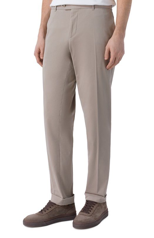 Хлопковые брюки BOSS 50555035 Бежевый  50555035 Фото 3