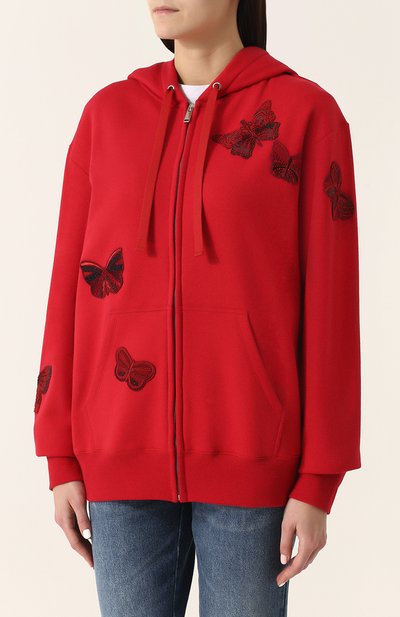 Кардиган на молнии с капюшоном и отделкой в виде бабочек VALENTINO, арт. PB3MF04N/3V2, фото 3