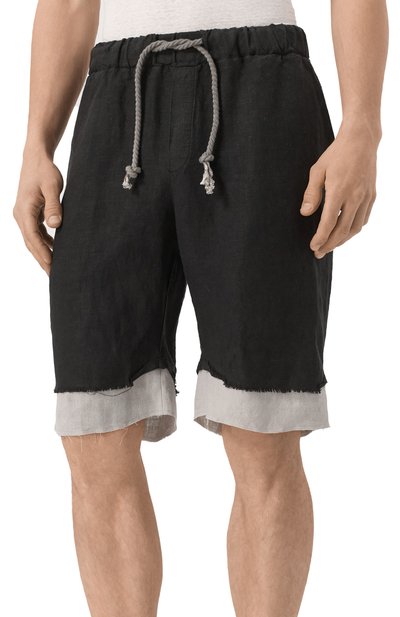 Льняные шорты NEVER ENOUGH черного цвета по цене 25550 руб., арт. MBE037, фото 3 Льняные шорты NEVER ENOUGH, арт. MBE037, фото 3