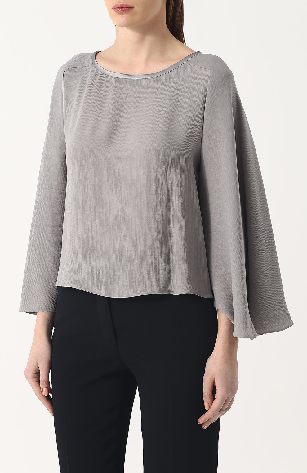Однотонный топ свободного кроя с круглым вырезом GIORGIO ARMANI, арт. WAC58T/WA524, фото 3