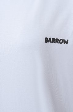 Женская хлопковая футболка BARROW голубого цвета, арт. S5BWW0TH150 | Фото 6 (Материал сплава: Проставлено; Драгоценные камни: Проставлено; Рукава: Короткие; Длина (для топов): Стандартные; Стили: Кэжуэл; Принт: С принтом; Материал внешний: Хлопок)