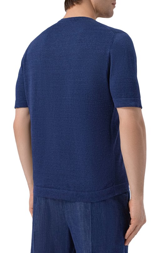 Джемпер изо льна и хлопка Gran Sasso 57140/18637 Синий  57140/18637 Фото 4