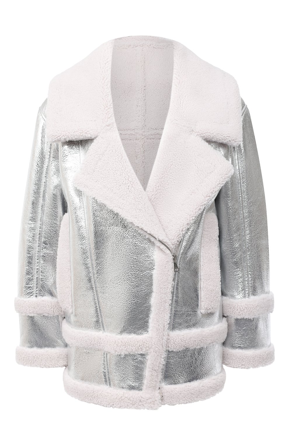 Дубленка BLANCHA серебряного цвета по цене 199500 руб., арт. 20047/300/49/BIANC0 METAL, фото 1 Дубленка BLANCHA, арт. 20047/300/49/BIANC0 METAL, фото 1