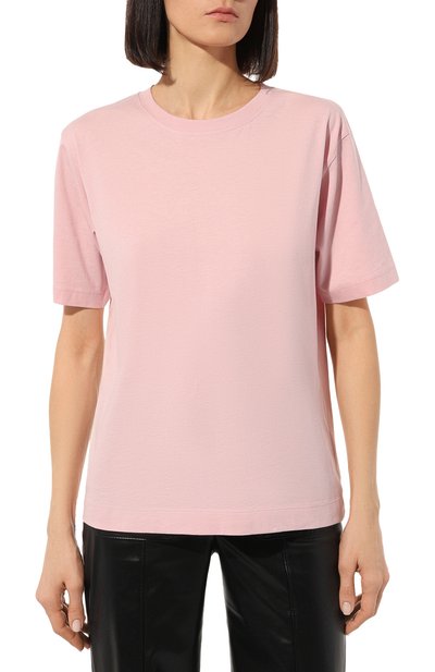 Хлопковая футболка DRIES VAN NOTEN светло-розового цвета по цене 23950 руб., арт. 231-011157-6600, фото 3 Хлопковая футболка DRIES VAN NOTEN, арт. 231-011157-6600, фото 3