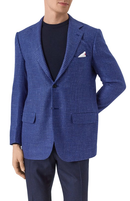 Пиджак из шерсти и кашемира Kiton UG81K0639E01 Синий  UG81K0639E01 Фото 5