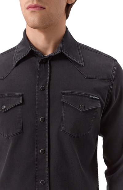 Джинсовая рубашка DOLCE & GABBANA темно-серого цвета по цене 99500 руб., арт. G5JC8D/G8HW4, фото 5 Джинсовая рубашка DOLCE & GABBANA, арт. G5JC8D/G8HW4, фото 5