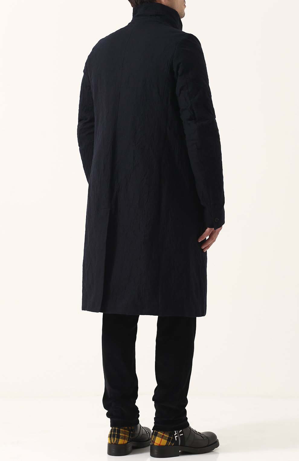 Однобортное шерстяное пальто с воротником-стойкой POEME BOHEMIEN, арт. CP-07 M/W-512, фото 4