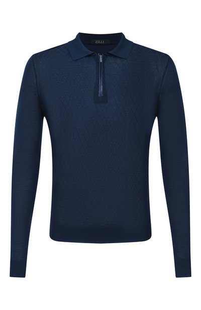 Мужская шелковое поло с отделкой из кожи аллигатора ZILLI, арт. KZP001M0641VZARG0