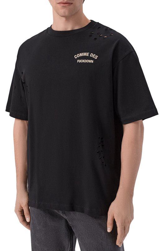 Хлопковая футболка Comme des Fuckdown CFABM01923 Чёрный  CFABM01923 Фото 3
