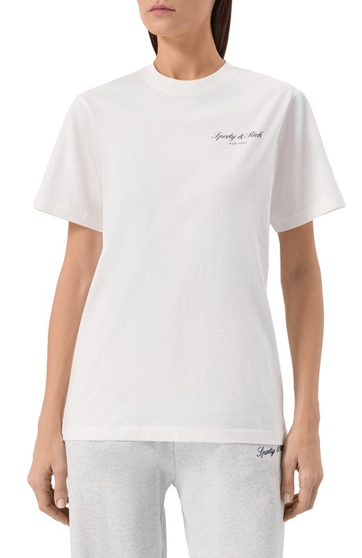 Хлопковая футболка Sporty and Rich T004368329WH01 Белый  T004368329WH01 Фото 3