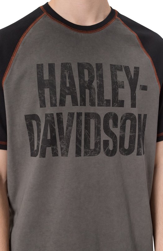 Хлопковая футболка Harley-Davidson 99187-24VM Серый  99187-24VM Фото 5