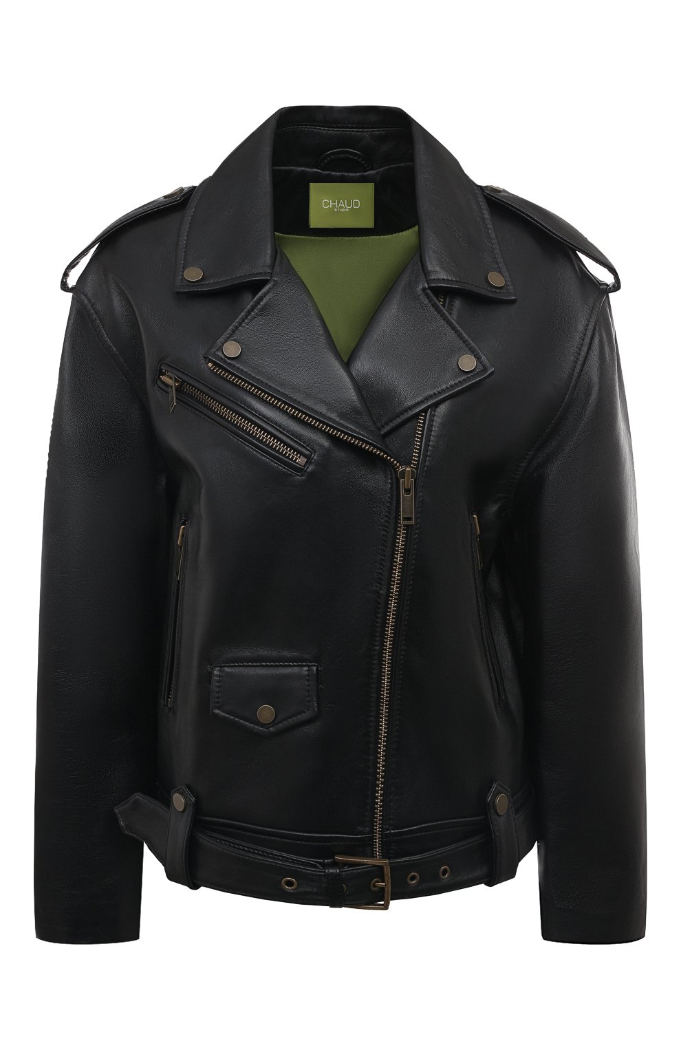 Кожаная куртка CHAUD STUDIO черного цвета по цене 150000 руб., арт. JOHNNYBIKER22, фото 1 Кожаная куртка CHAUD STUDIO, арт. JOHNNYBIKER22, фото 1