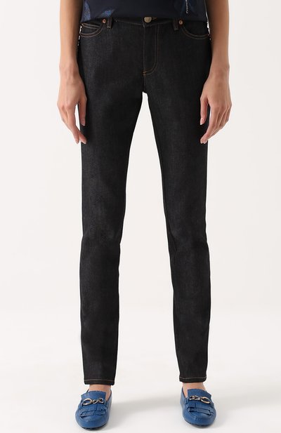 Джинсы прямого кроя с контрастной прострочкой и декоративными шипами VALENTINO, арт. MB3DD03L/2HN, фото 3