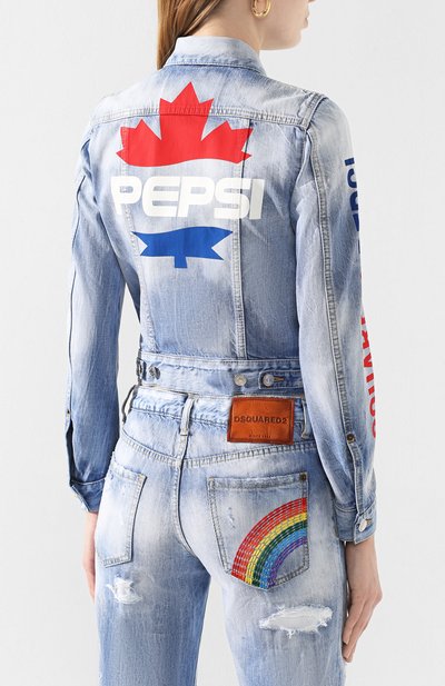 Джинсовая куртка DSQUARED2 синего цвета по цене 62300 руб., арт. S73AM0334/S30309, фото 4 Джинсовая куртка DSQUARED2, арт. S73AM0334/S30309, фото 4