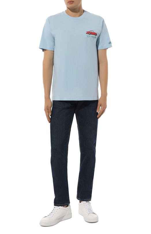Хлопковая футболка MC2 Saint Barth STBM TSHIRT MAN/TSHM001/02203B Голубой  STBM TSHIRT MAN/TSHM001/02203B Фото 2