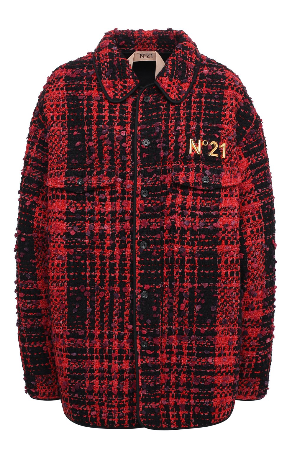 Куртка из хлопка и шерсти N21 красного цвета по цене 87450 руб., арт. 20I N2P0/0041/1052, фото 1 Куртка из хлопка и шерсти N21, арт. 20I N2P0/0041/1052, фото 1