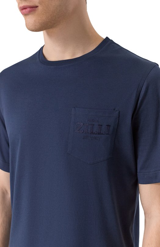 Хлопковая футболка Zilli TSR02IM0100VLEST0 Синий  TSR02IM0100VLEST0 Фото 5