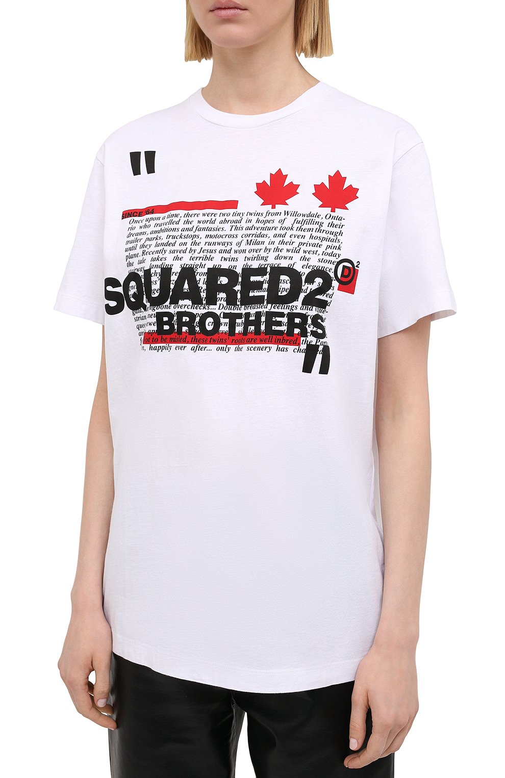 Хлопковая футболка DSQUARED2 белого цвета по цене 19800 руб., арт. S75GD0164/S23009, фото 3 Хлопковая футболка DSQUARED2, арт. S75GD0164/S23009, фото 3