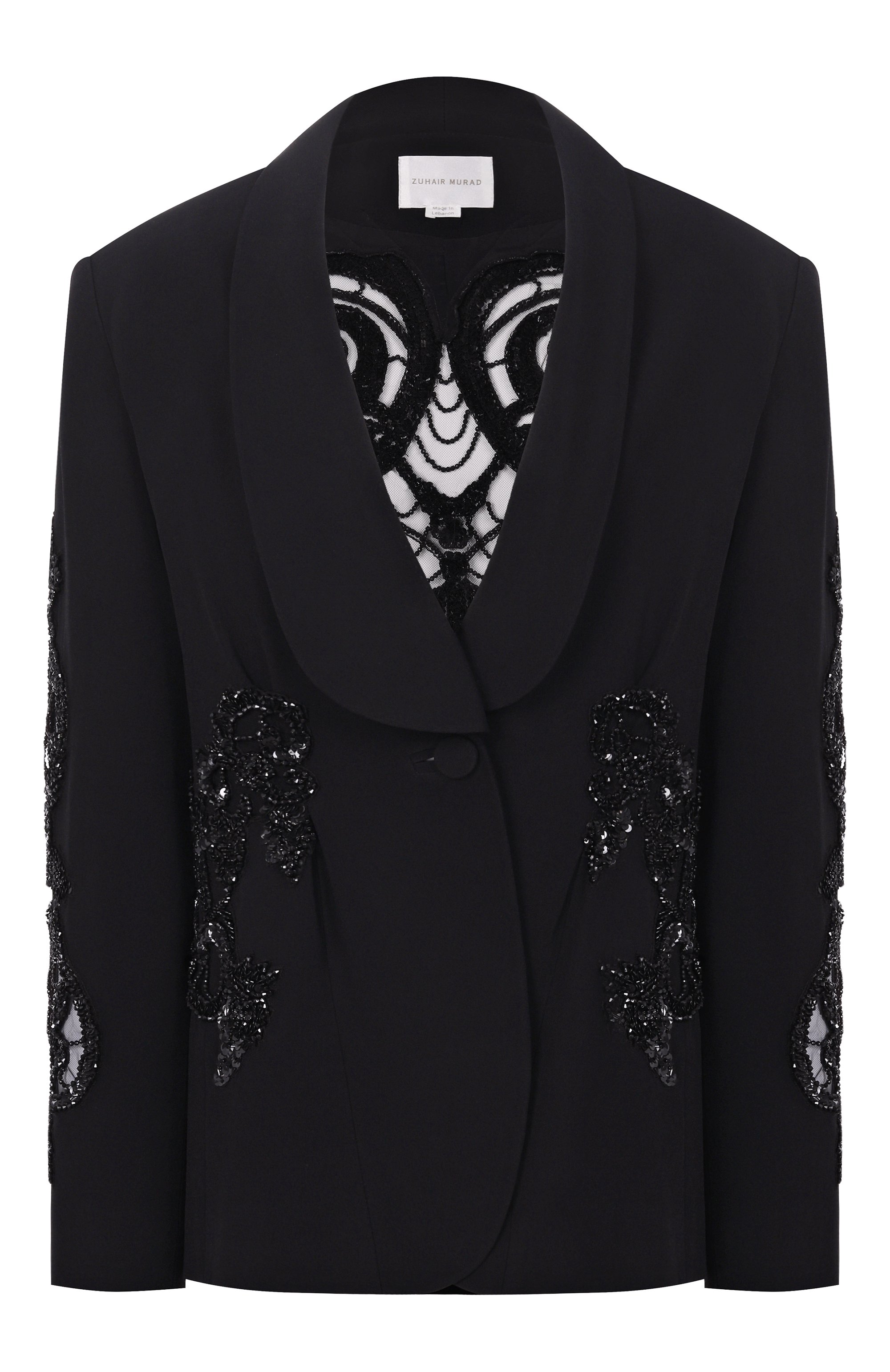 Жакет с отделкой бисером ZUHAIR MURAD черного цвета по цене 686000 руб., арт. RJK25030/CRCA016, фото 1 Жакет с отделкой бисером ZUHAIR MURAD, арт. RJK25030/CRCA016, фото 1