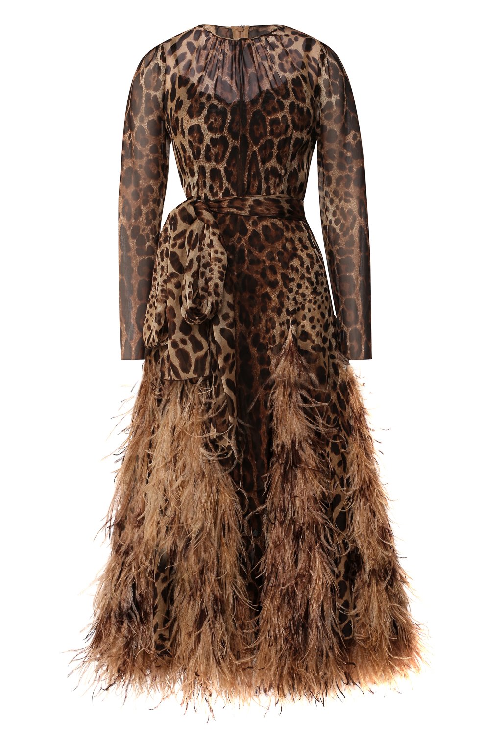 Шелковое платье DOLCE & GABBANA леопардового цвета по цене 995000 руб., арт. F6C1DZ/FS1AR, фото 1 Шелковое платье DOLCE & GABBANA, арт. F6C1DZ/FS1AR, фото 1