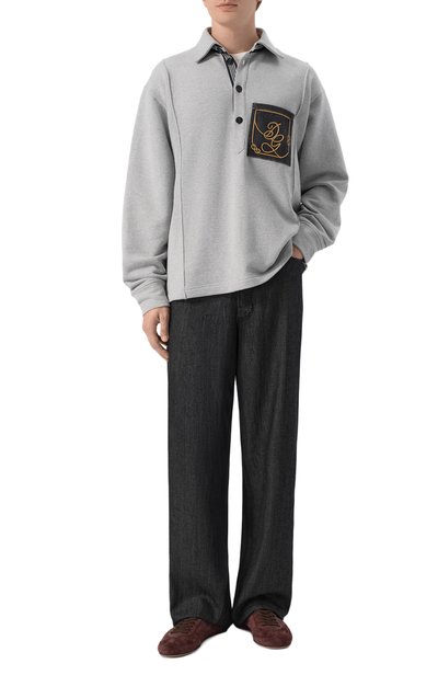 Хлопковое поло DOLCE & GABBANA светло-серого цвета по цене 125500 руб., арт. G9CEIZ/HU7W4, фото 2 Хлопковое поло DOLCE & GABBANA, арт. G9CEIZ/HU7W4, фото 2