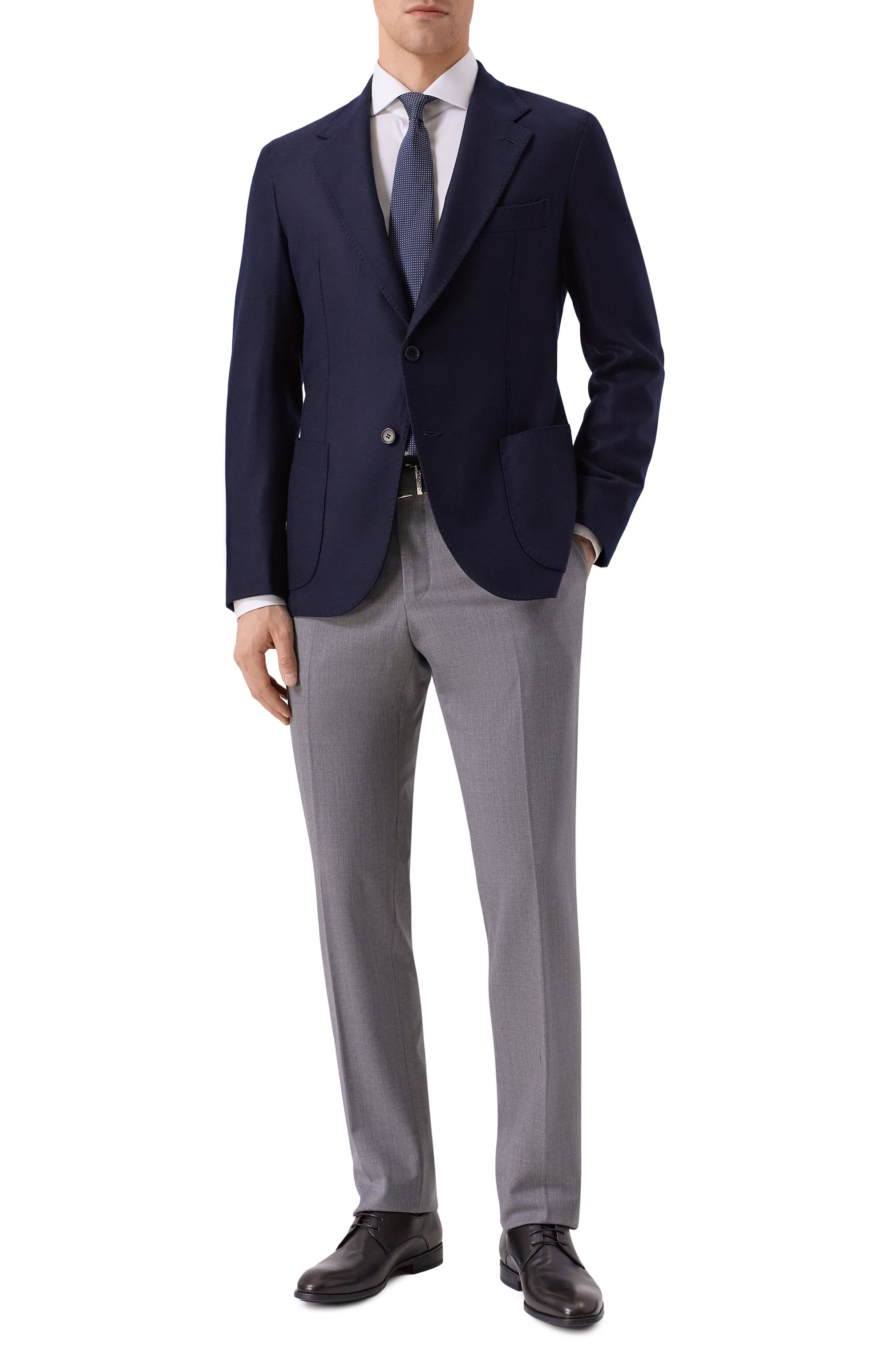 Шерстяной пиджак ANDREA CAMPAGNA темно-синего цвета по цене 222000 руб., арт. VATICAN0/T25251-1/8, фото 3 Шерстяной пиджак ANDREA CAMPAGNA, арт. VATICAN0/T25251-1/8, фото 3