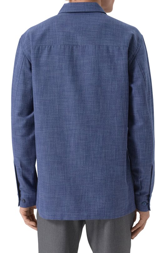 Рубашка из хлопка и шерсти Stefano Ricci SP007776/CTW02S Синий  SP007776/CTW02S Фото 4