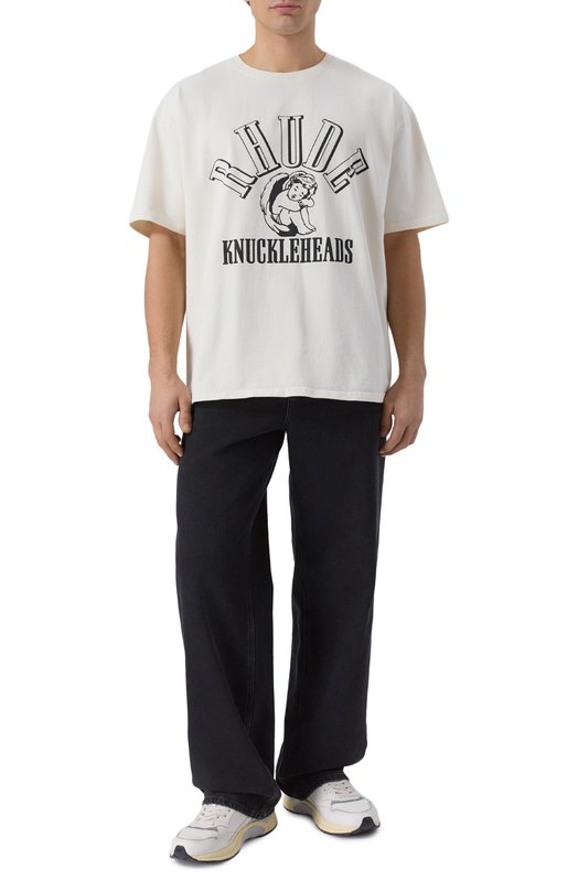 Хлопковая футболка Rhude RHFW25TT05012 Кремовый  RHFW25TT05012 Фото 2