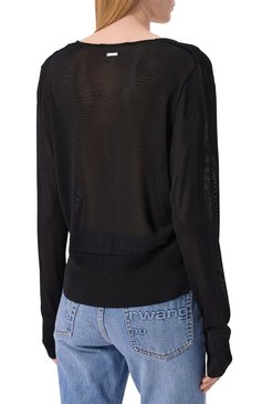 Женский пуловер из вискозы DSQUARED2 черного цвета, арт. S72HA1242/D13110 | Фото 4 (Материал внешний: Вискоза; Длина (для топов): Стандартные; Рукава: Длинные; Женское Кросс-КТ: Пуловер-одежда; Стили: Кэжуэл)