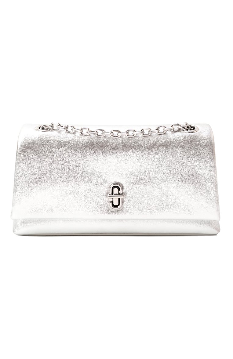 Женская сумка the dual MARC JACOBS (THE) серебряного цвета, арт. 2R4SMN005S02 | Фото 1 (Ремень/цепочка: На ремешке; Материал: Натуральная кожа; Размер: small; Автоматизация состава: Проставлено; Автоматизация ТО: Проставлено)