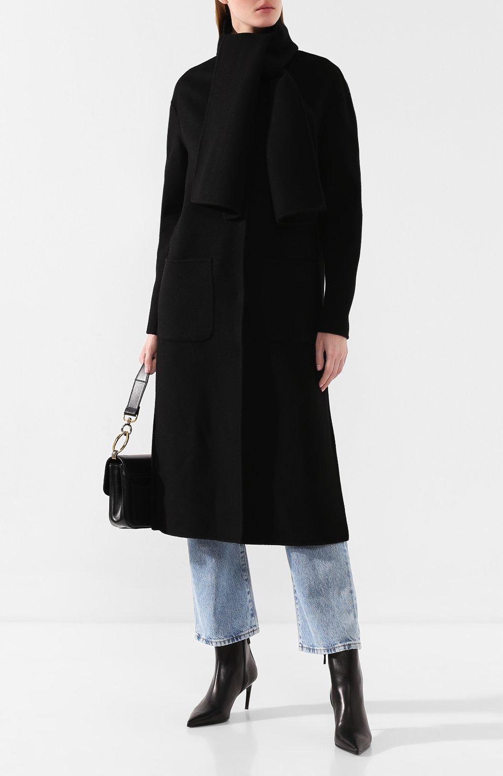 Шерстяное пальто ERMANNO ERMANNO SCERVINO черного цвета по цене 85000 руб., арт. 45T CP02 VIN, фото 2 Шерстяное пальто ERMANNO ERMANNO SCERVINO, арт. 45T CP02 VIN, фото 2