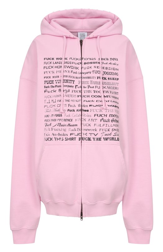 Хлопковая толстовка VETEMENTS ME76ZU209PX/1302 M0LLET0N Розовый ME76ZU209PX/1302 M0LLET0N