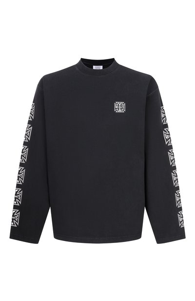 Мужская хлопковый лонгслив VETEMENTS, арт. ME76LS172B/1100 INTERL0CK