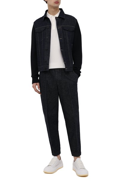 Комбинированная куртка EMPORIO ARMANI темно-синего цвета по цене 48350 руб., арт. 3L1BD9/1DL3Z, фото 2 Комбинированная куртка EMPORIO ARMANI, арт. 3L1BD9/1DL3Z, фото 2