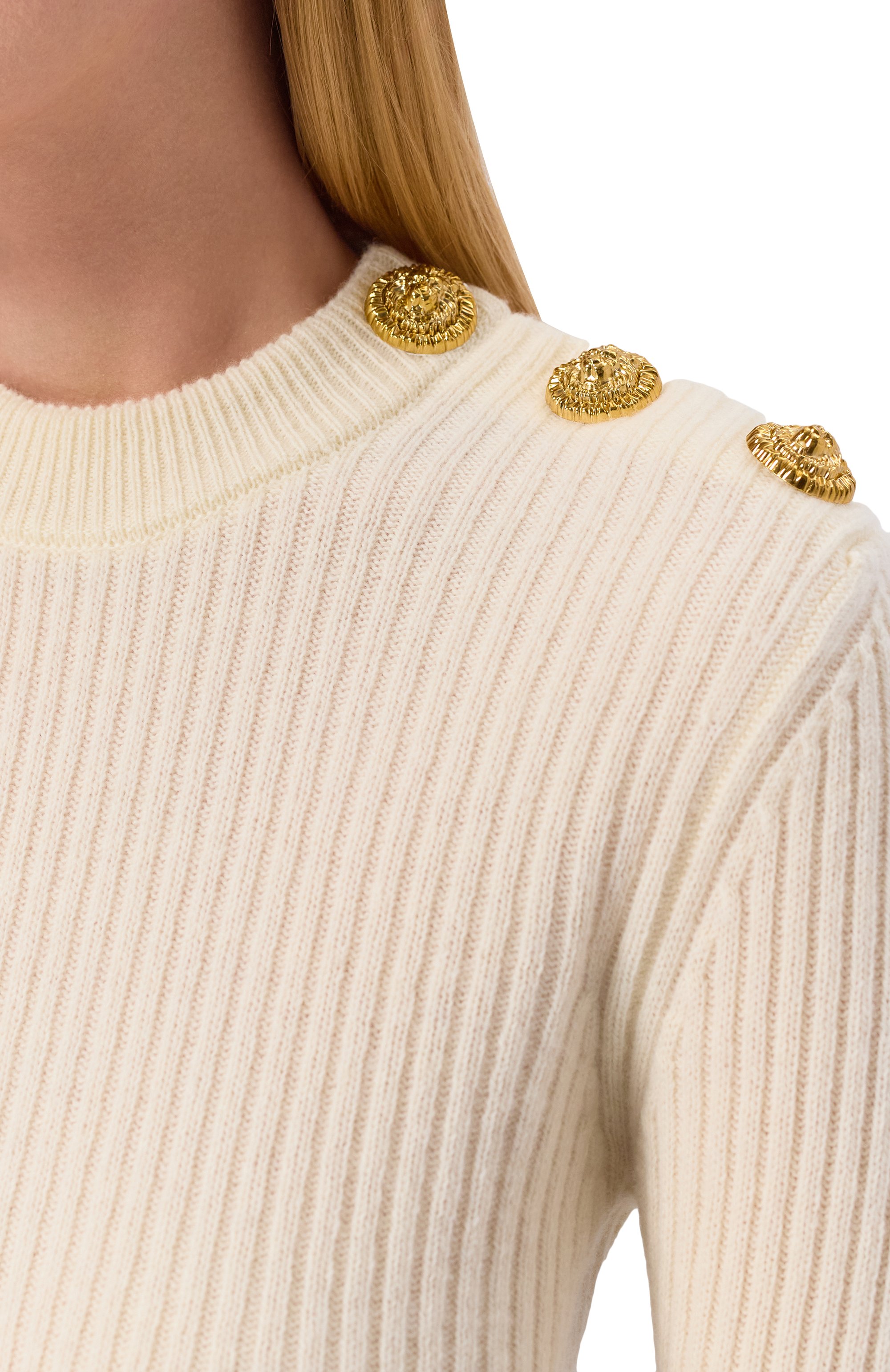 Пуловер из кашемира и шерсти BALMAIN, арт. FF0KD095/KJ17, фото 5