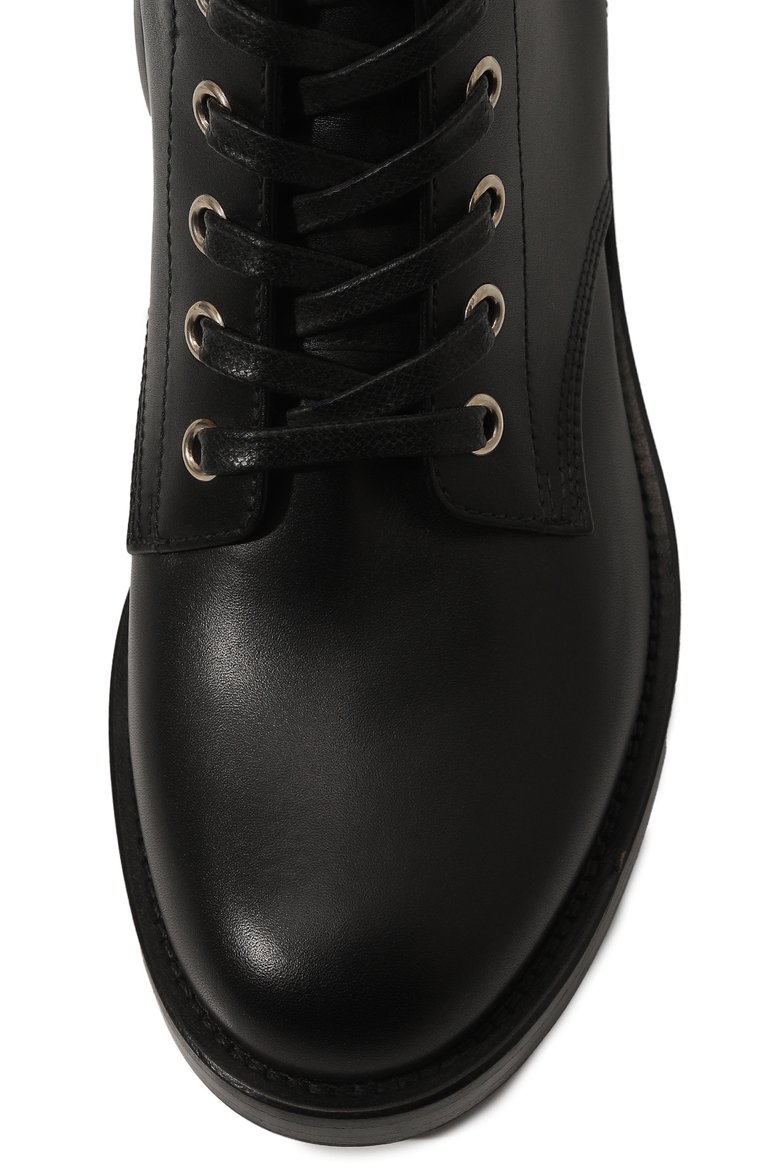 Женские кожаные ботинки lagarde GIANVITO ROSSI черного цвета, арт. G70453.20CU0.CLNNER0/35 | Фото 4 (Каблук высота: Низкий; Подошва: Плоская; Материал внутренний: Натуральная кожа; Женское Кросс-КТ: Военные ботинки; Материал утеплителя: Без утеплителя; Материал внешний: Натуральная кожа)