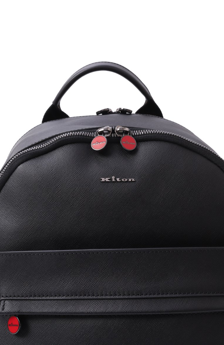 Мужской рюкзак KITON черного цвета, арт. UBA0114N0122808 | Фото 3 (Размер: large; Материал: Натуральная кожа; Сумки-технические: Рюкзаки - большие; Стили: Классический)