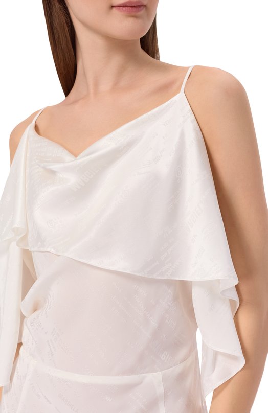 Атласное платье MM6 S52DD0082/M35737 Белый  S52DD0082/M35737 Фото 4