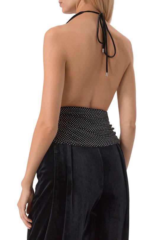 Топ с отделкой стразами Balmain FF1AG715/MH23 Чёрный  FF1AG715/MH23 Фото 4
