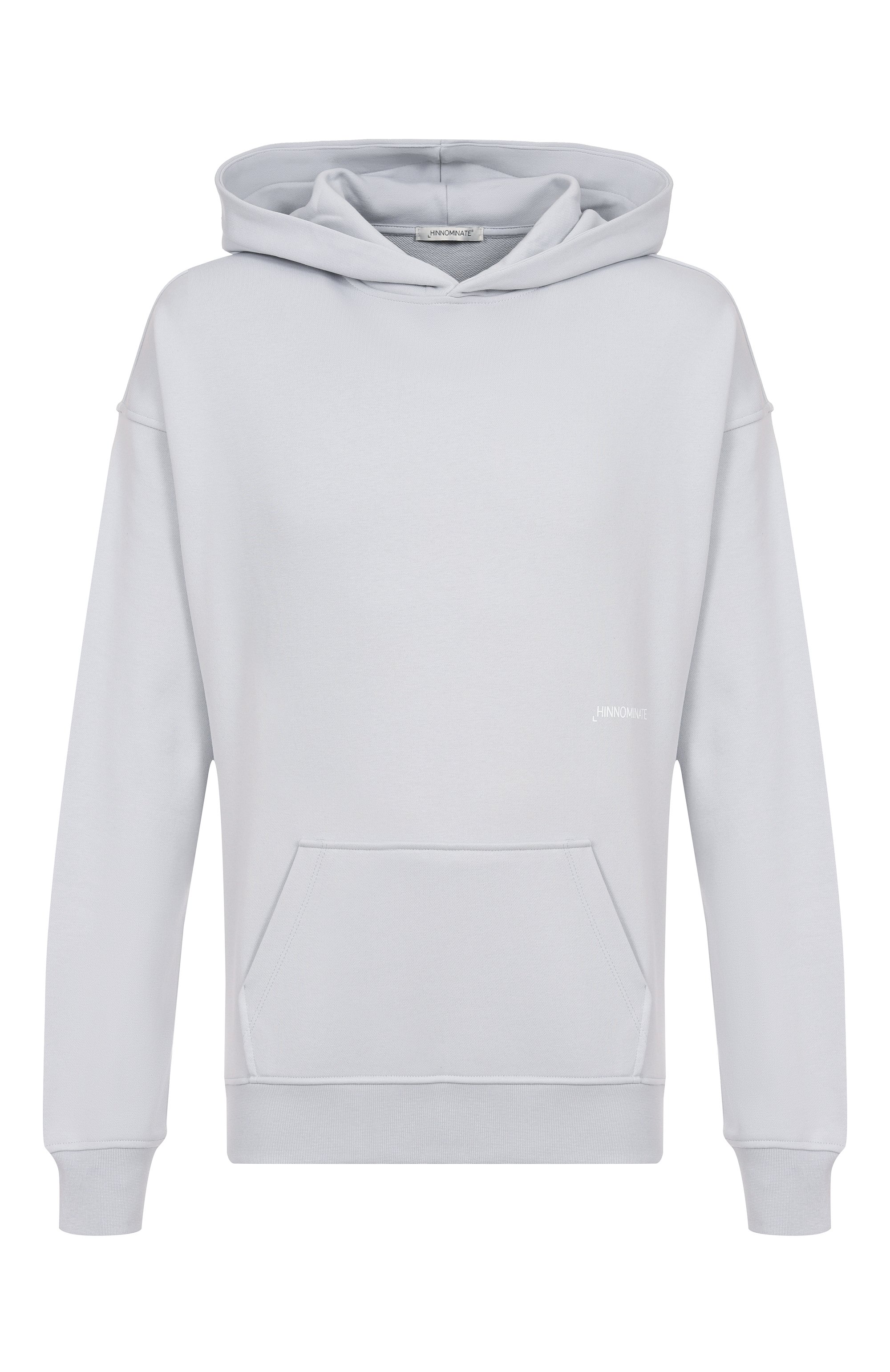Хлопковое худи HINNOMINATE светло-серого цвета по цене 17550 руб., арт. HMABM01301, фото 1 Хлопковое худи HINNOMINATE, арт. HMABM01301, фото 1
