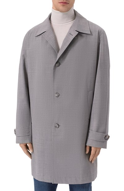 Плащ BOSS светло-серого цвета по цене 94050 руб., арт. 50556630, фото 3 Плащ BOSS, арт. 50556630, фото 3