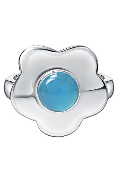 Кольцо big flower c голубым агатом MOONKA, арт. FLW-925SL-RG00-HLD-BL, фото 1