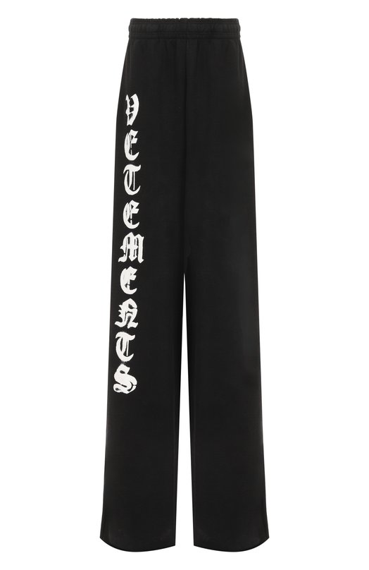 Хлопковые брюки VETEMENTS UE54SP140X/1204 M0LLET0N FADED Чёрный UE54SP140X/1204 M0LLET0N FADED
