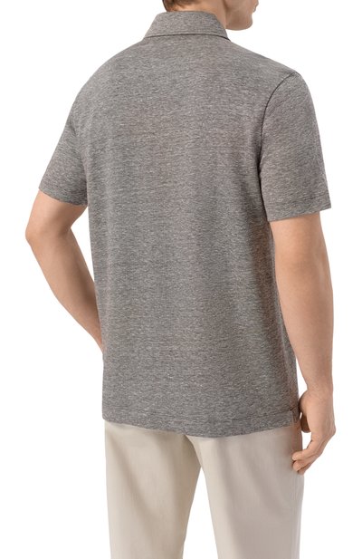 Поло изо льна и хлопка BOSS, арт. 50559147, фото 4