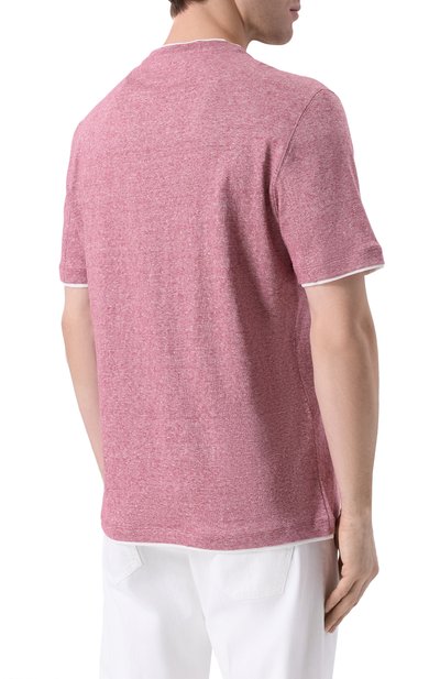 Футболка изо льна и хлопка BRUNELLO CUCINELLI, арт. MW8357427, фото 4