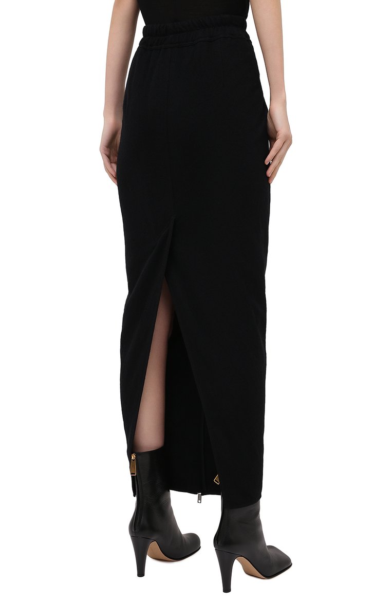 Женская юбка из хлопка и шерсти RICK OWENS черного цвета, арт. RP20F2331/WCF | Фото 5 (Материал внешний: Шерсть, Хлопок; Длина Ж (юбки, платья, шорты): Макси; Женское Кросс-КТ: Юбка-одежда; Стили: Кэжуэл)
