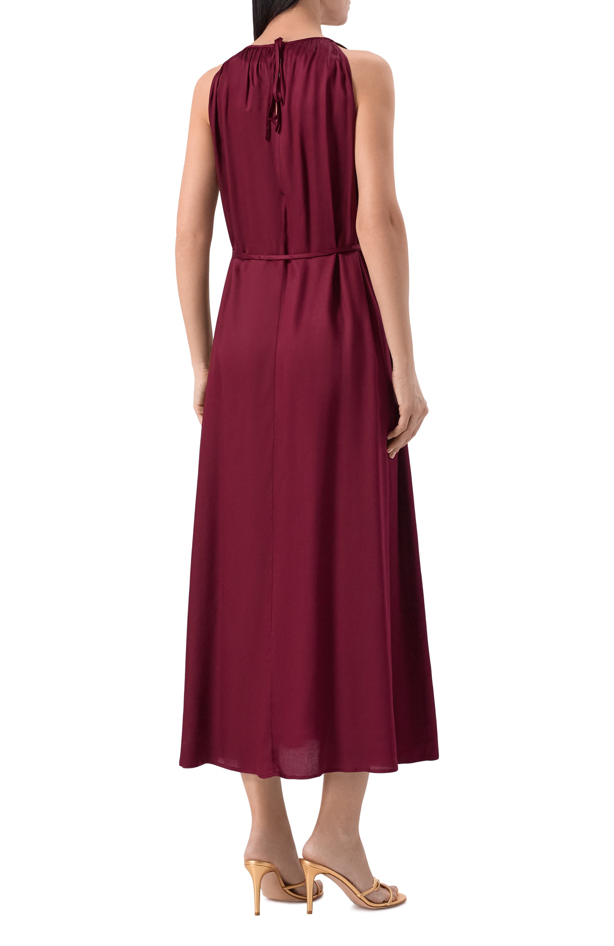 Атласное платье PIETRO BRUNELLI бордового цвета по цене 24400 руб., арт. AG2416/VIG001, фото 3 Атласное платье PIETRO BRUNELLI, арт. AG2416/VIG001, фото 3