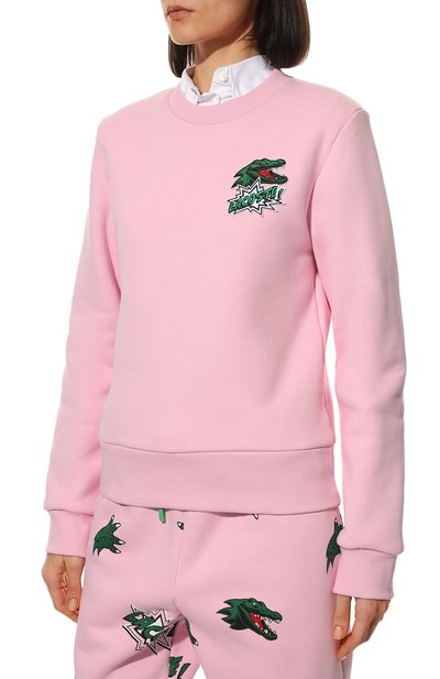 Хлопковый свитшот LACOSTE розового цвета по цене 24980 руб., арт. SH7949CAU, фото 3 Хлопковый свитшот LACOSTE, арт. SH7949CAU, фото 3
