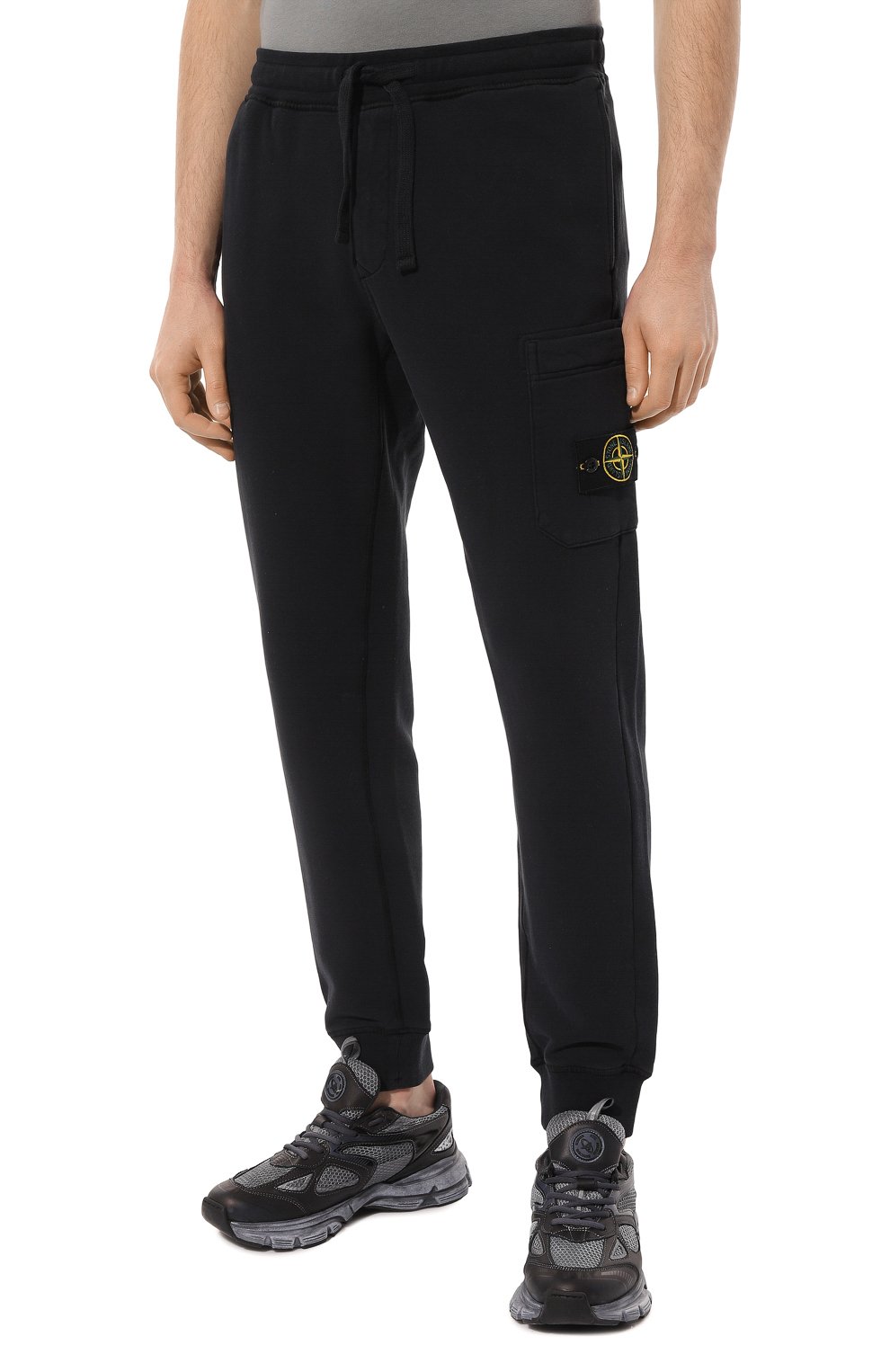 Хлопковые джоггеры STONE ISLAND темно-синего цвета по цене 39200 руб., арт. 751564520, фото 3 Хлопковые джоггеры STONE ISLAND, арт. 751564520, фото 3